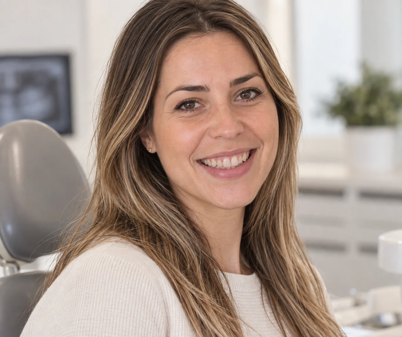 Retrato del resultado del tratamiento de ortodoncia